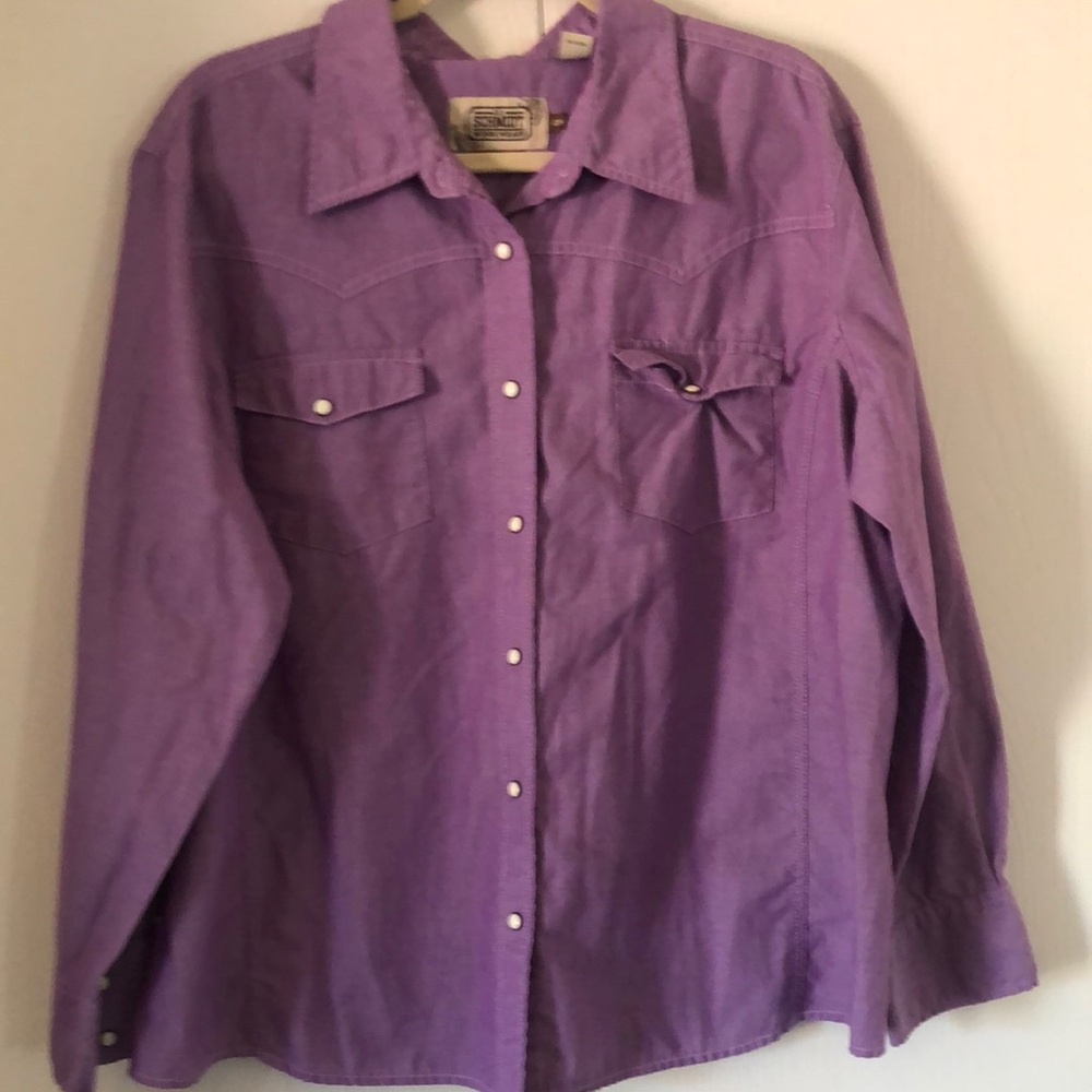 Woman’s fit for her Schmidt sprint western Purple Button-Up Shirt